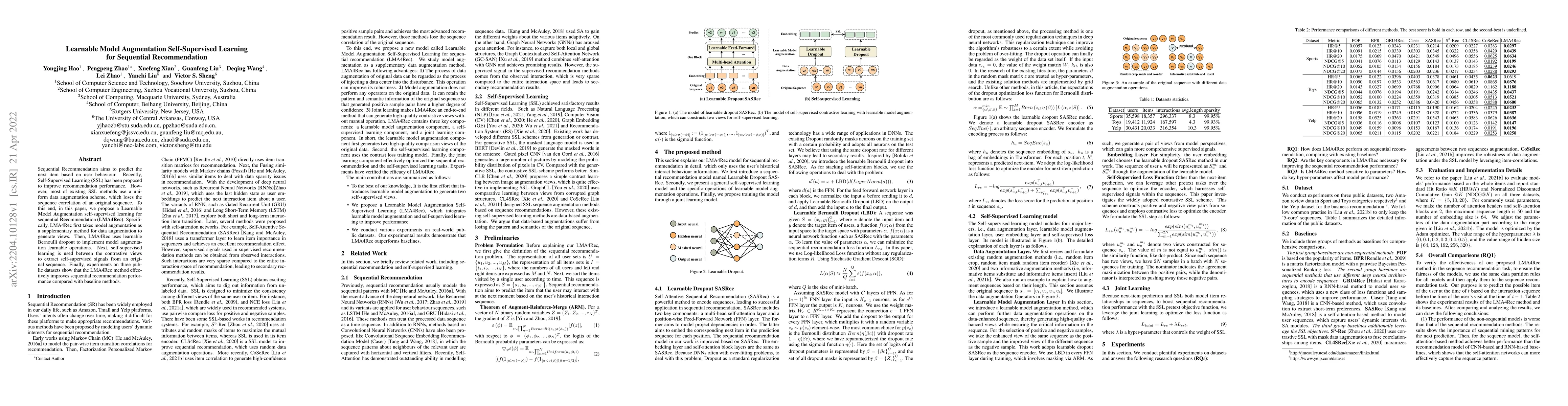 Thumbnail for Learnable Model Augmentation Self-Supervised Learning for Sequential
  Recommendation