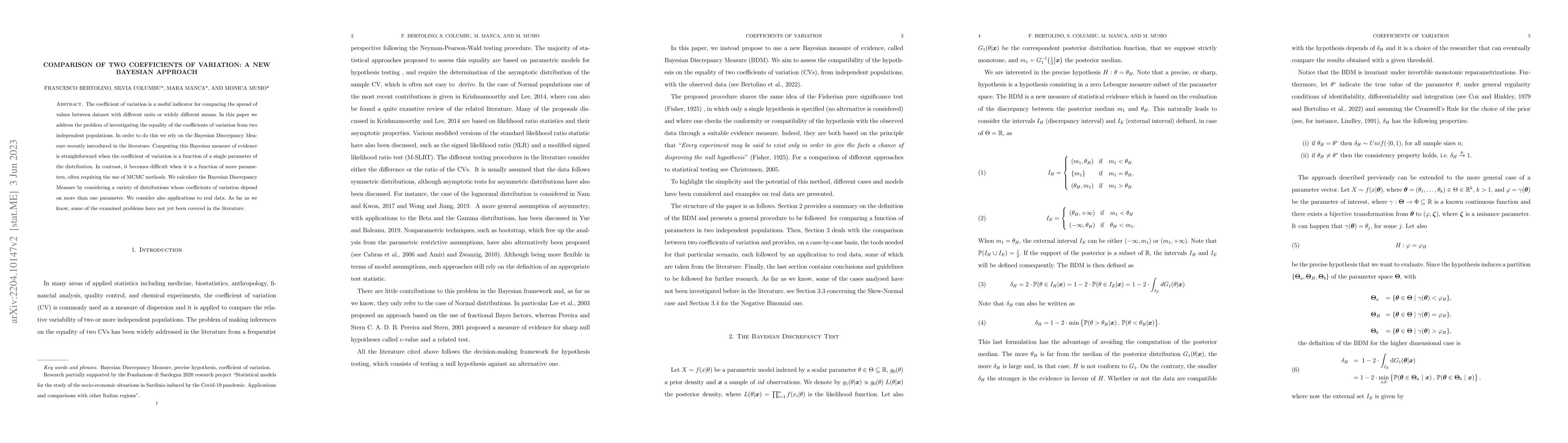 Thumbnail for Comparison of two coefficients of variation: a new Bayesian approach