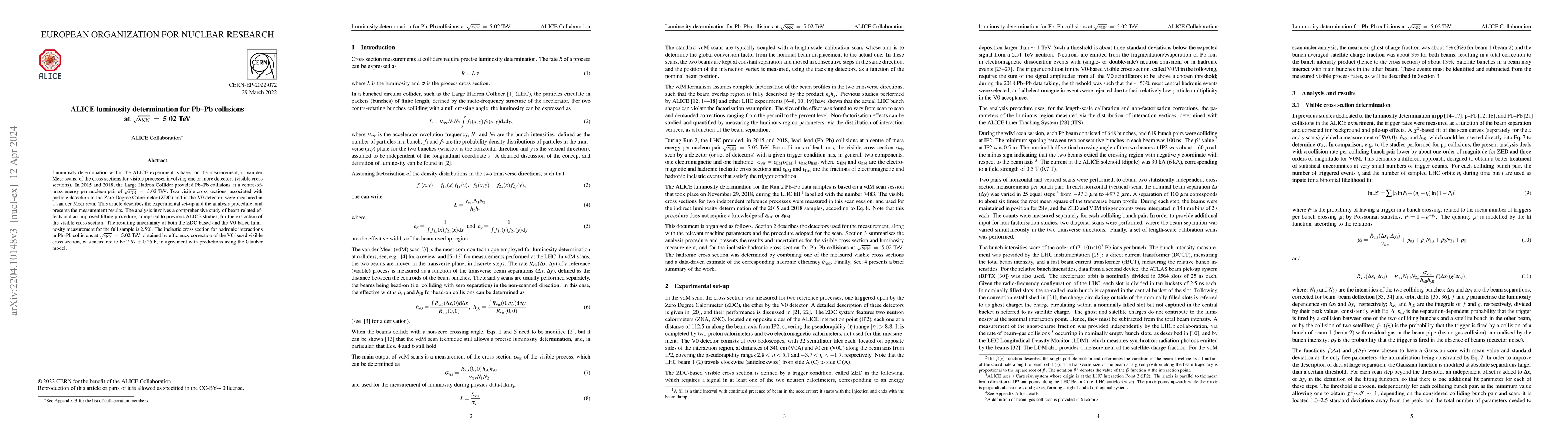 Thumbnail for ALICE luminosity determination for Pb$-$Pb collisions at
  $\sqrt{s_{\mathrm{NN}}} = 5.02$ TeV