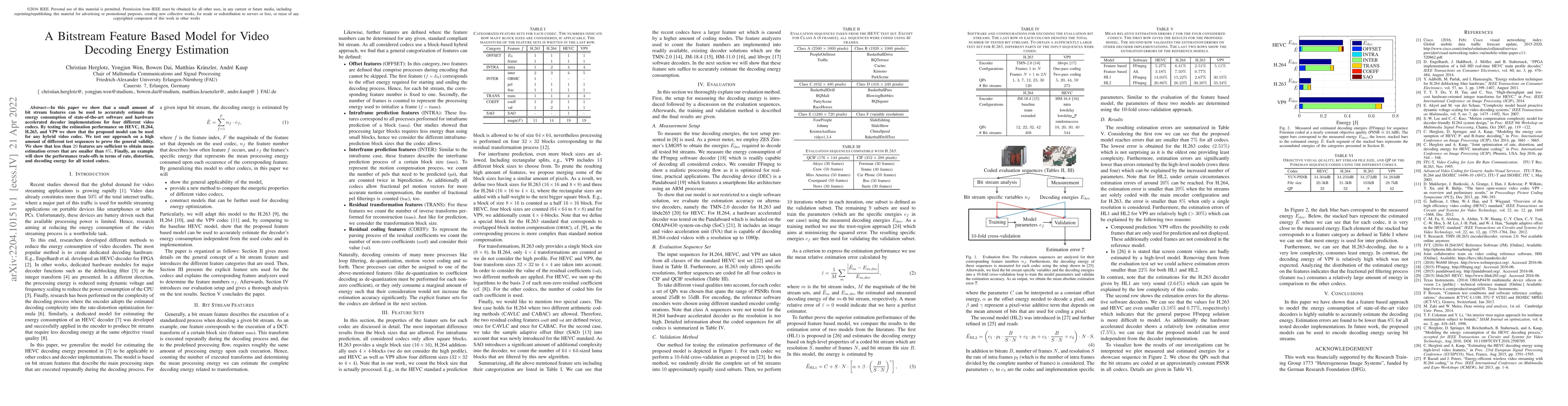 Thumbnail for A Bitstream Feature Based Model for Video Decoding Energy Estimation