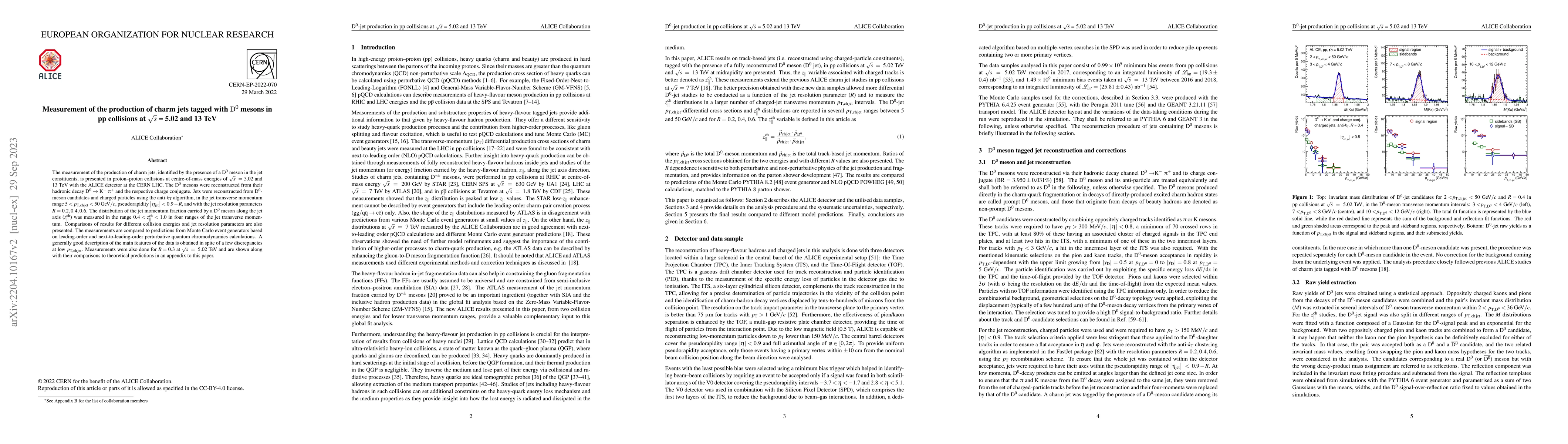 Thumbnail for Measurement of the production of charm jets tagged with ${\rm D^0}$
  mesons in pp collisions at $\sqrt{s}$ = 5.02 and 13 TeV