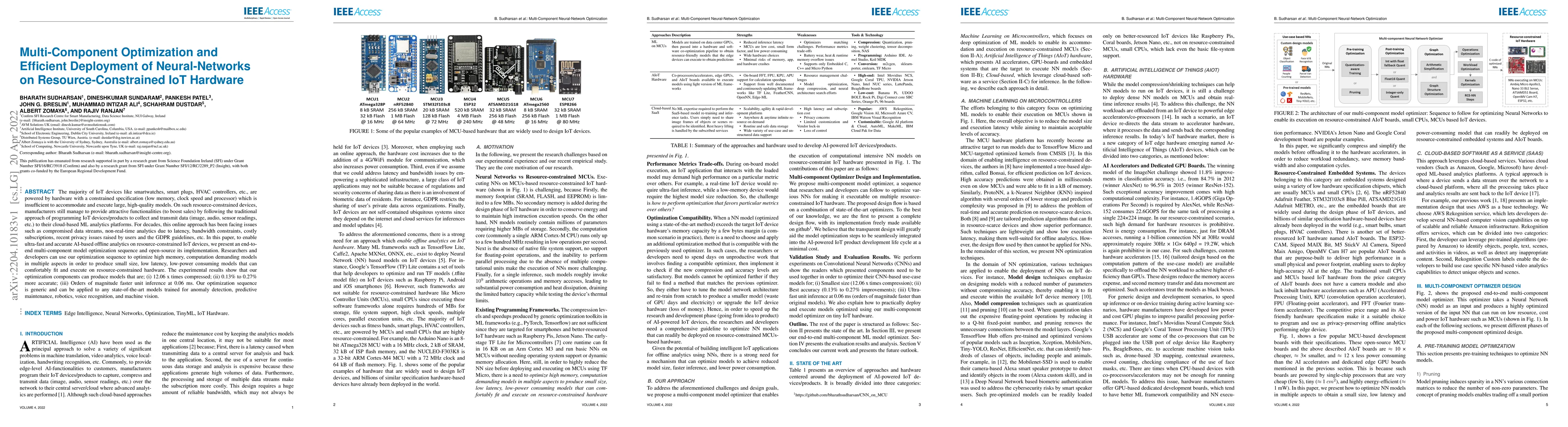 Thumbnail for Multi-Component Optimization and Efficient Deployment of Neural-Networks
  on Resource-Constrained IoT Hardware