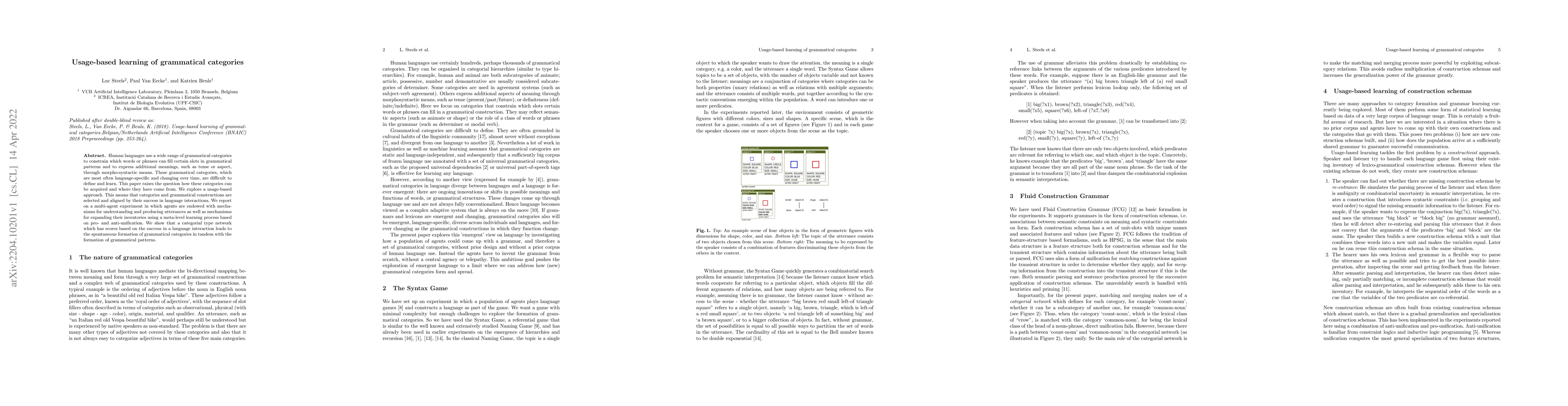 Thumbnail for Usage-based learning of grammatical categories