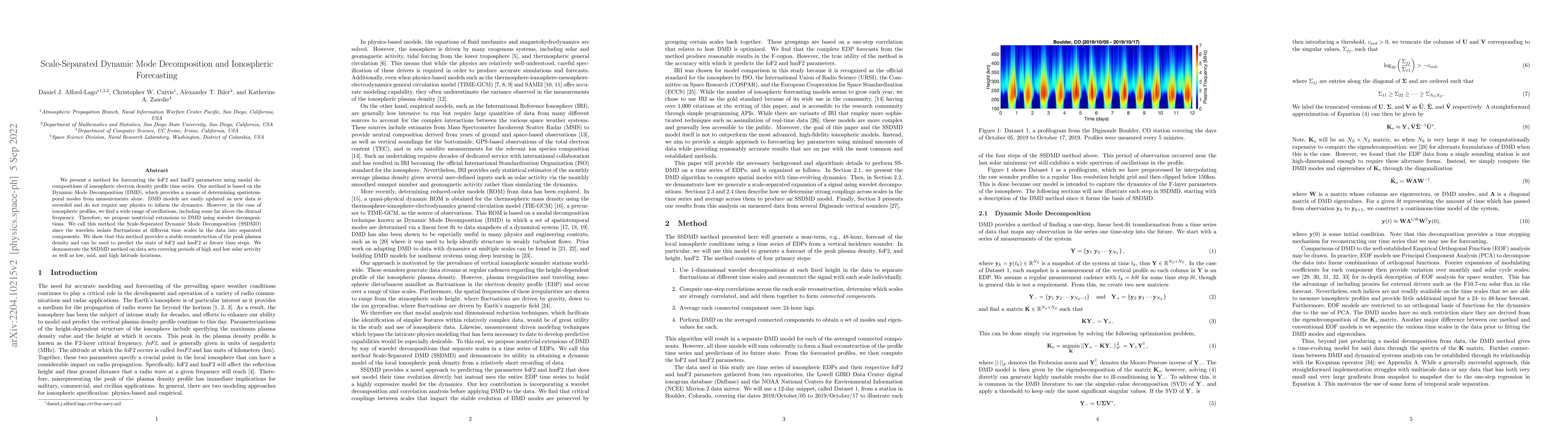 Thumbnail for Scale-Separated Dynamic Mode Decomposition and Ionospheric Forecasting