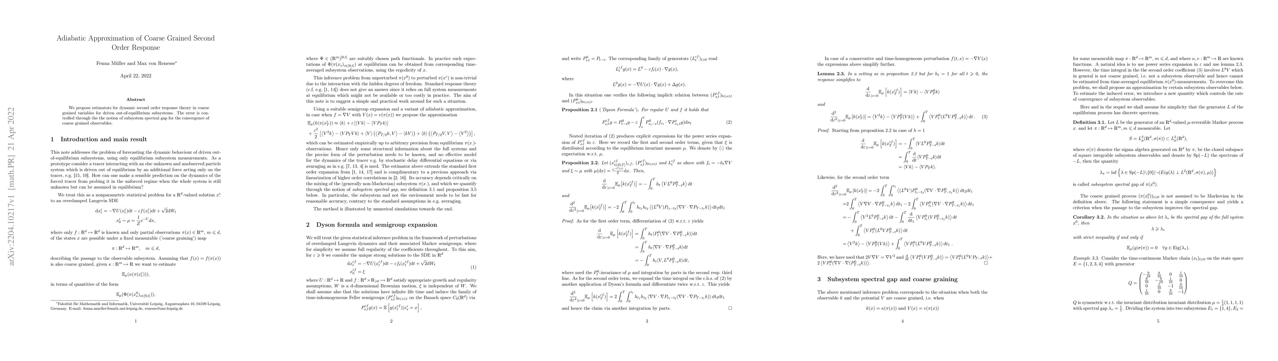 Thumbnail for Adiabatic Approximation of Coarse Grained Second Order Response