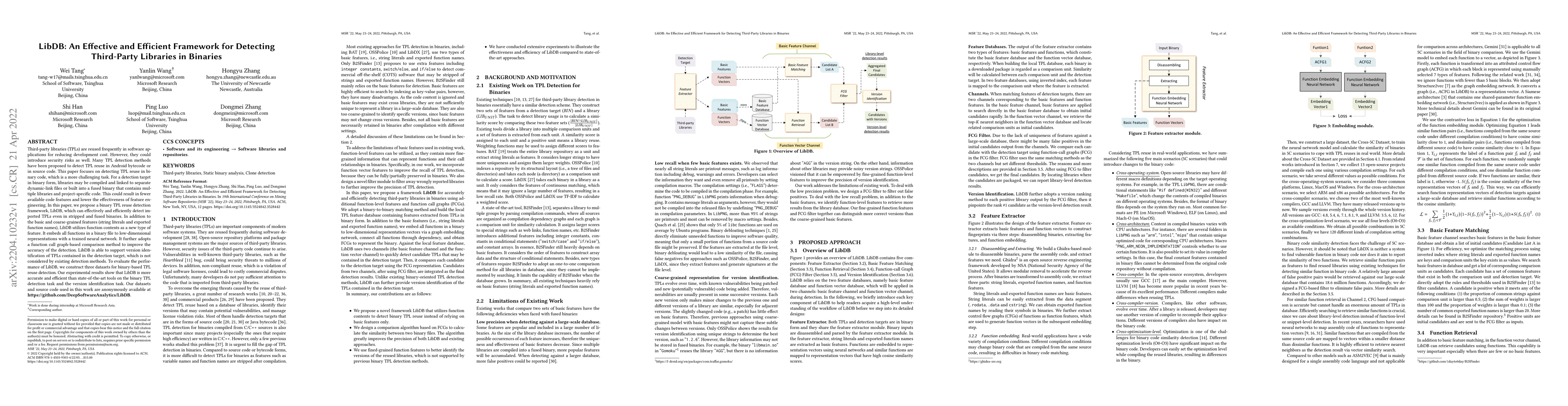 Thumbnail for LibDB: An Effective and Efficient Framework for Detecting Third-Party
  Libraries in Binaries