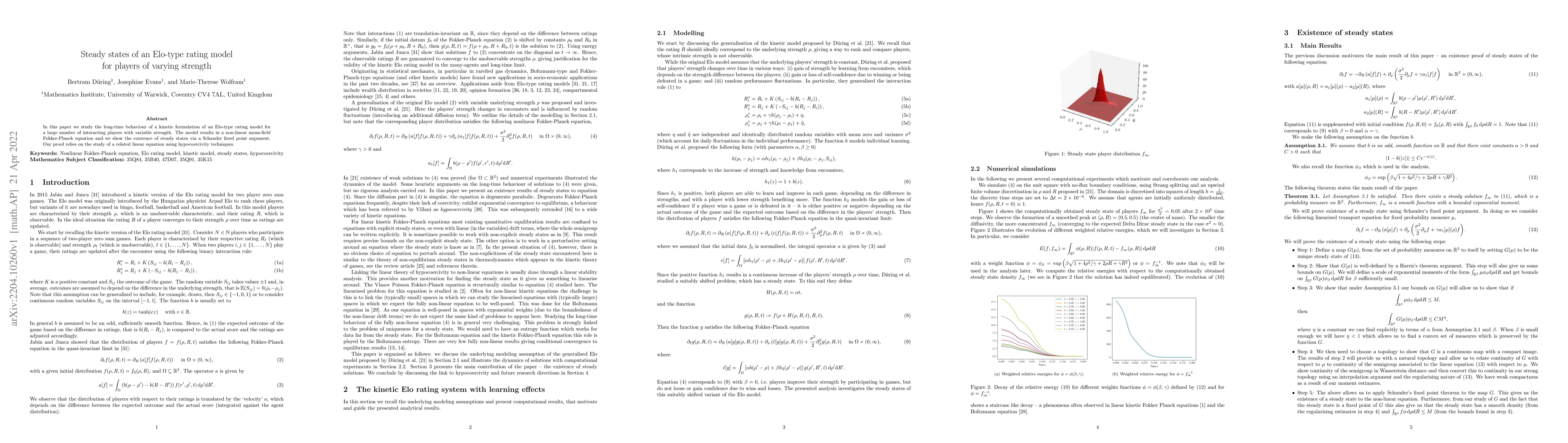 Thumbnail for Steady states of an Elo-type rating model for players of varying
  strength
