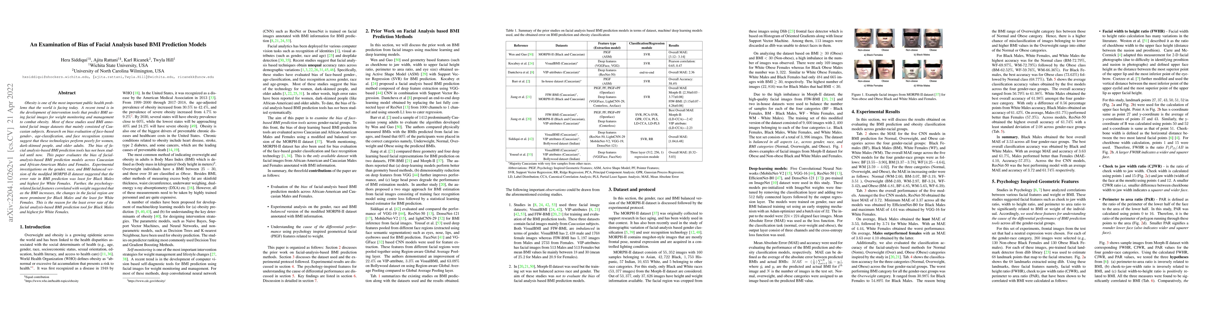 Thumbnail for An Examination of Bias of Facial Analysis based BMI Prediction Models