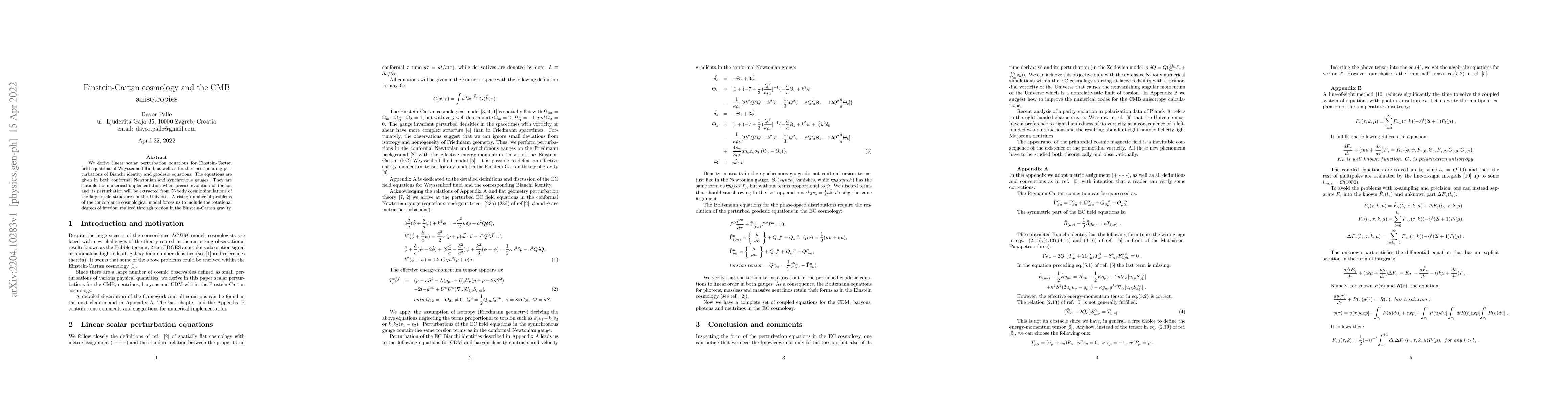 Thumbnail for Einstein-Cartan cosmology and the CMB anisotropies