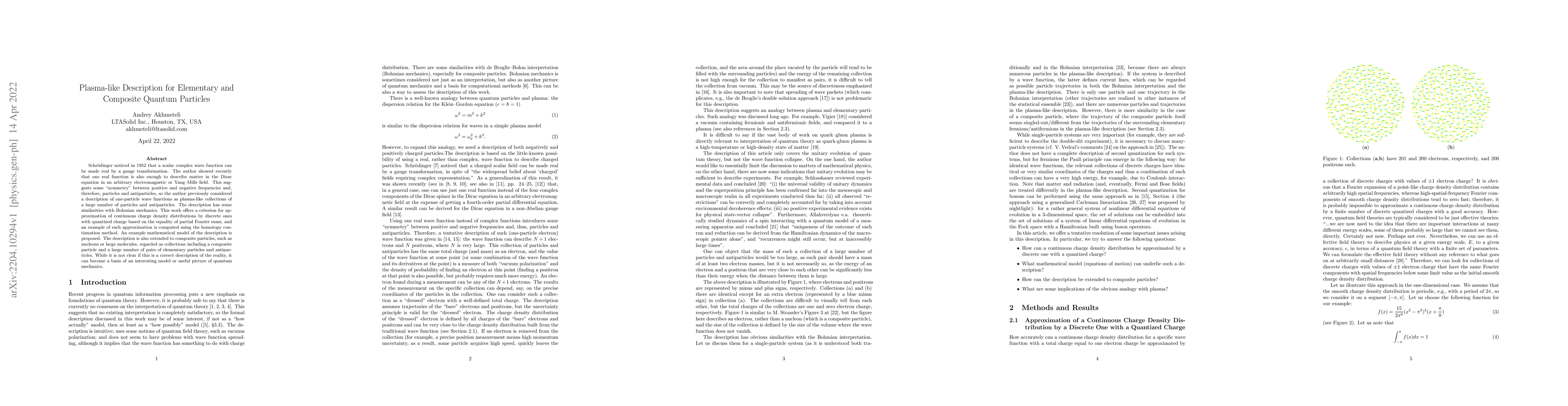Thumbnail for Plasma-like Description for Elementary and Composite Quantum Particles