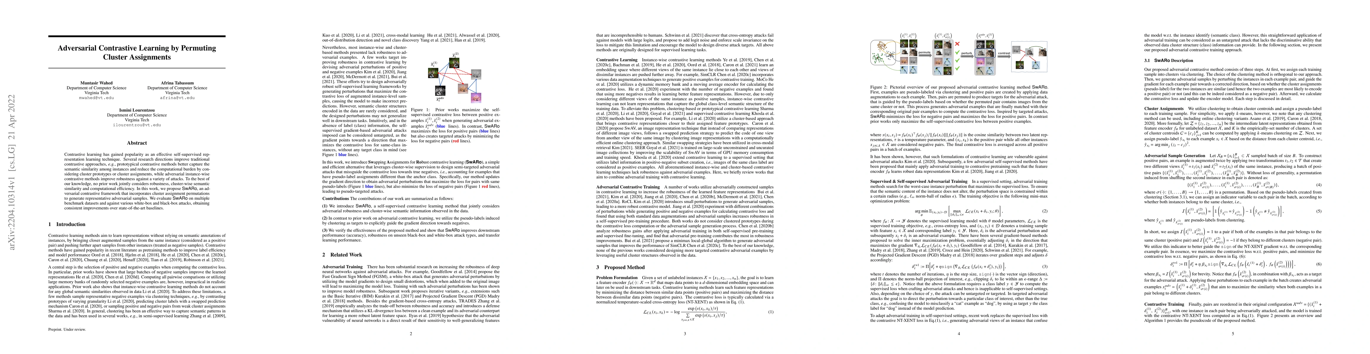 Thumbnail for Adversarial Contrastive Learning by Permuting Cluster Assignments