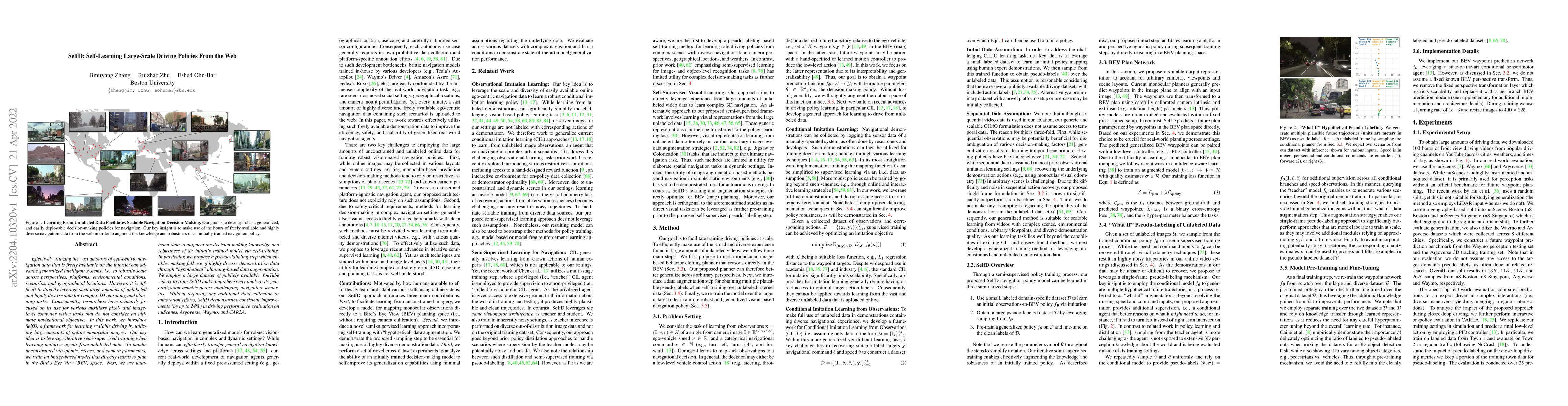 Thumbnail for SelfD: Self-Learning Large-Scale Driving Policies From the Web