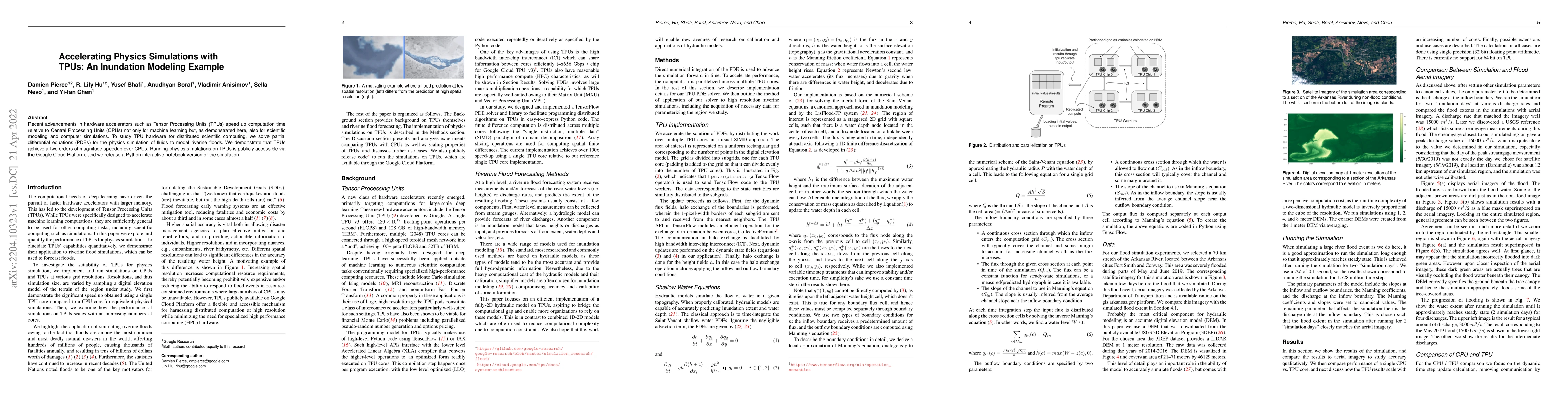 Thumbnail for Accelerating Physics Simulations with TPUs: An Inundation Modeling
  Example