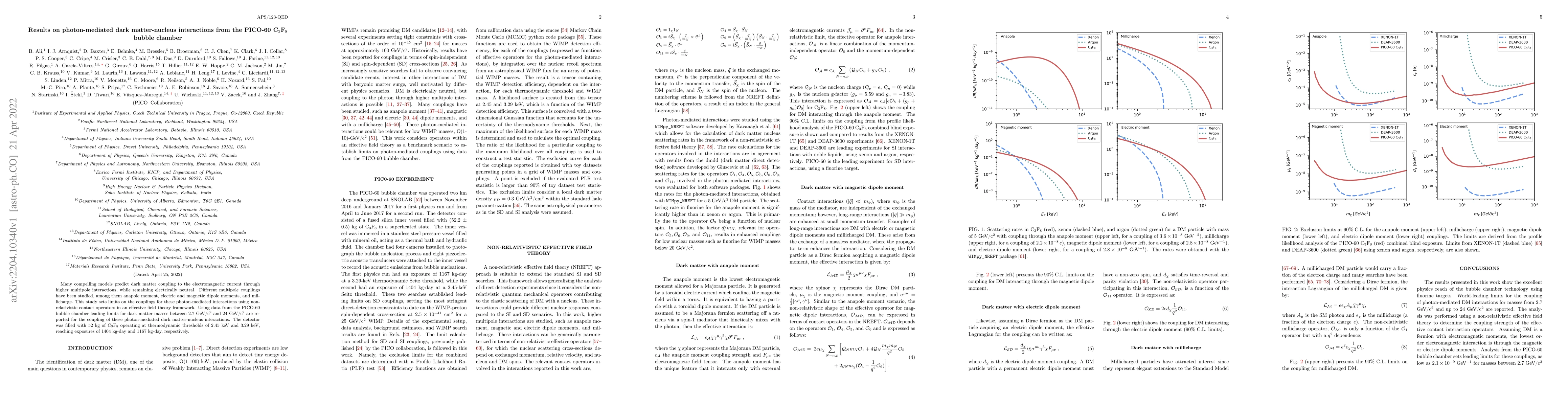 Thumbnail for Results on photon-mediated dark matter-nucleus interactions from the
  PICO-60 C$_{3}$F$_{8}$ bubble chamber