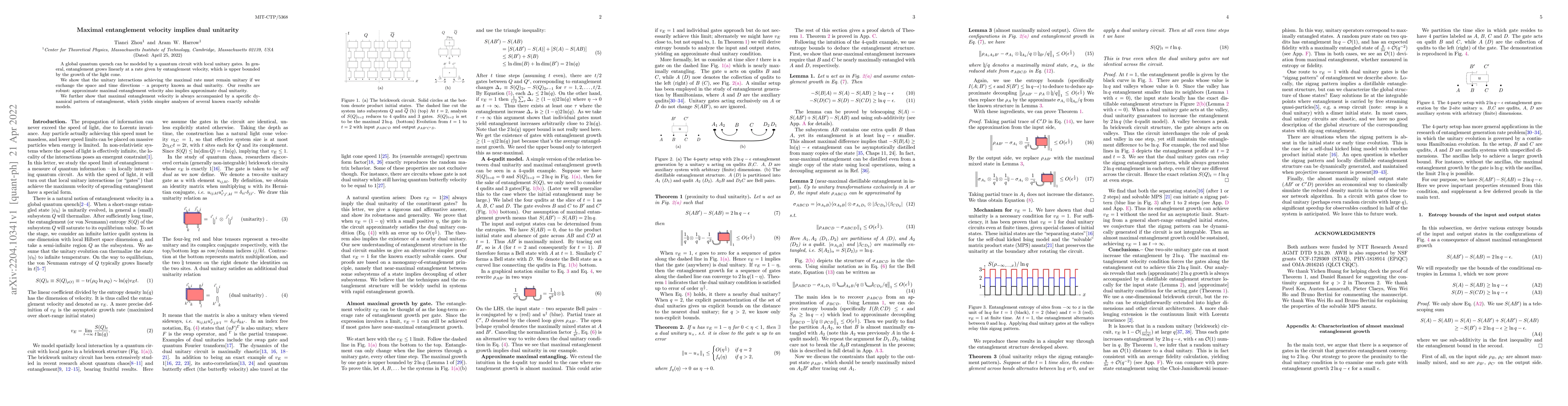 Thumbnail for Maximal entanglement velocity implies dual unitarity