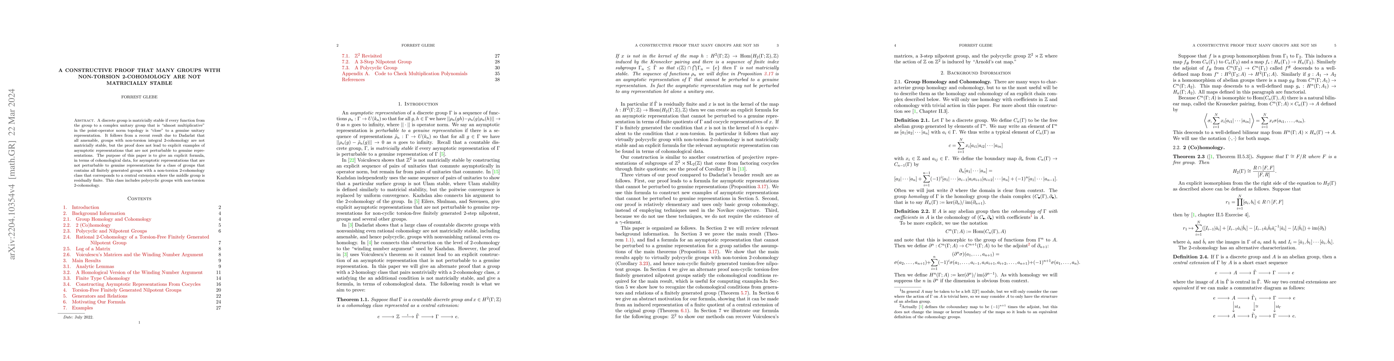 Thumbnail for A Constructive Proof that Many Groups with Non-Torsion 2-Cohomology are
  Not Matricially Stable