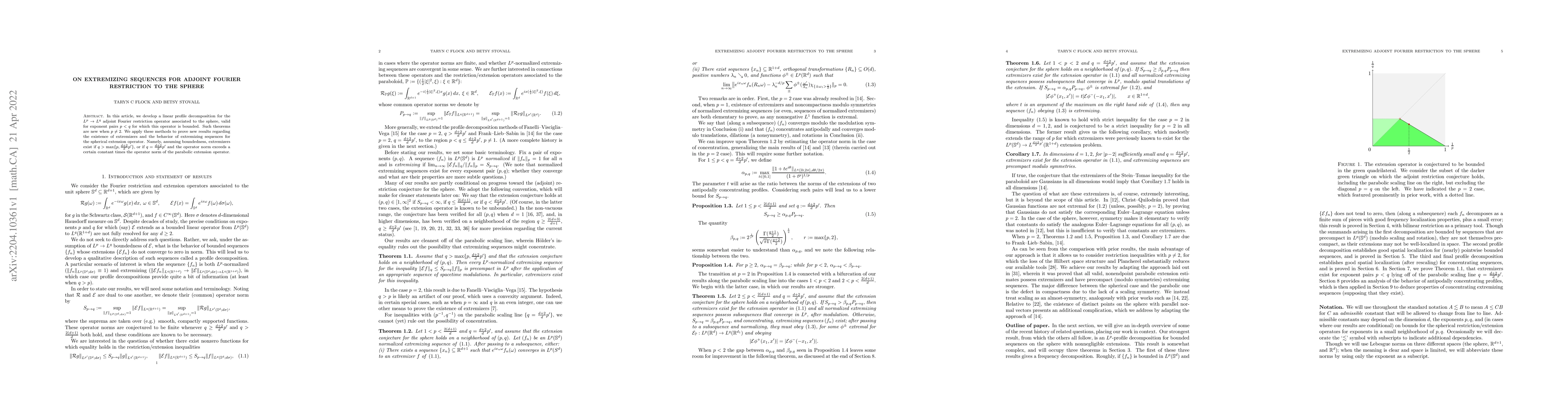 Thumbnail for On extremizing sequences for adjoint Fourier restriction to the sphere