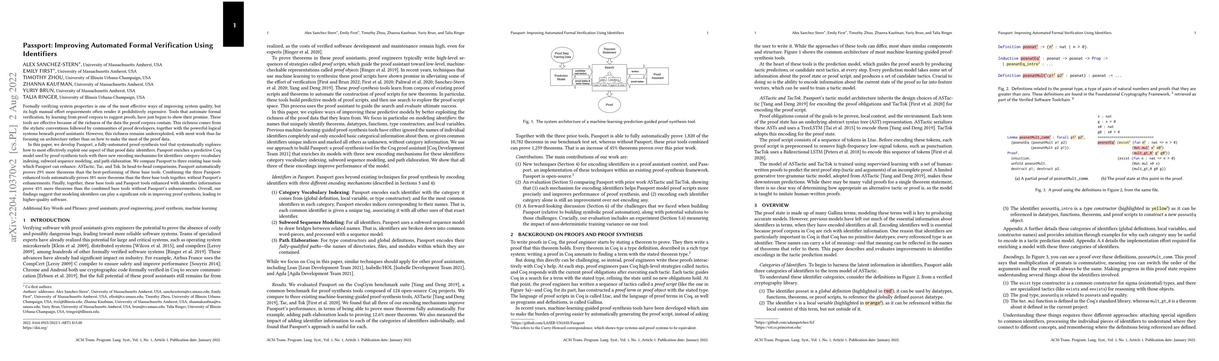 Thumbnail for Passport: Improving Automated Formal Verification Using Identifiers