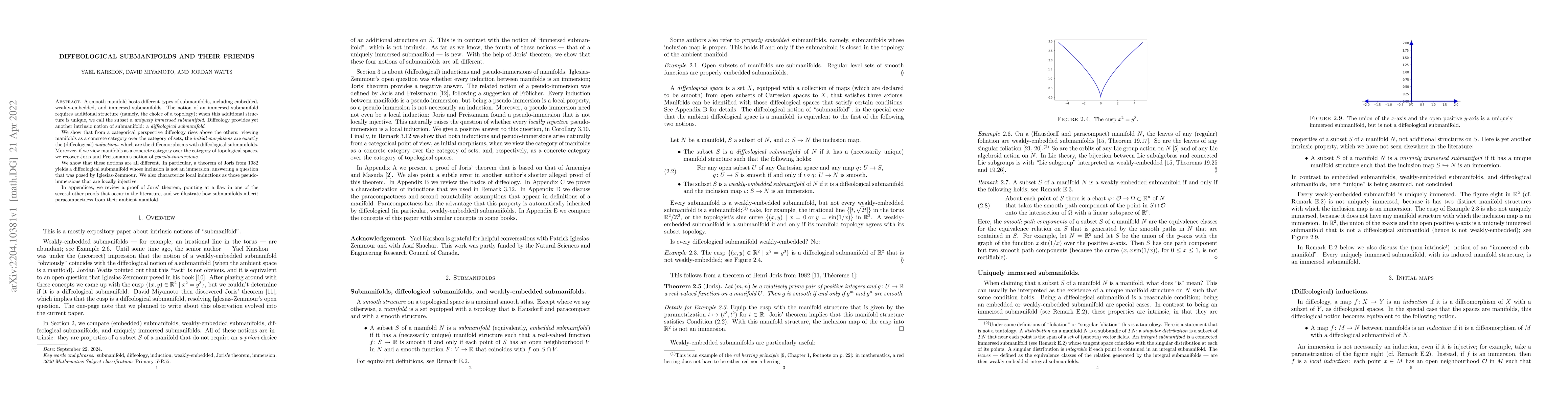 Thumbnail for Diffeological submanifolds and their friends