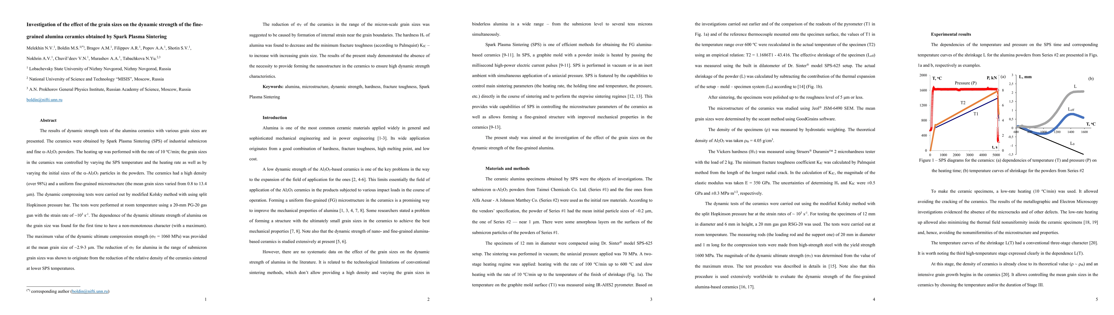 Thumbnail for Investigation of the effect of the grain sizes on the dynamic strength
  of the fine-grained alumina ceramics obtained by Spark Plasma Sintering