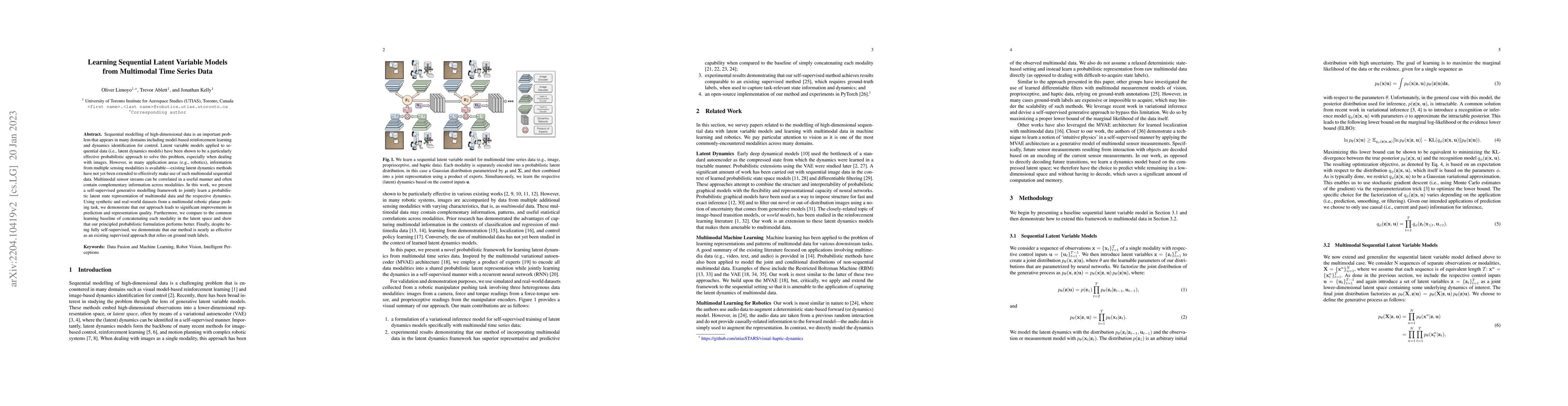 Thumbnail for Learning Sequential Latent Variable Models from Multimodal Time Series
  Data