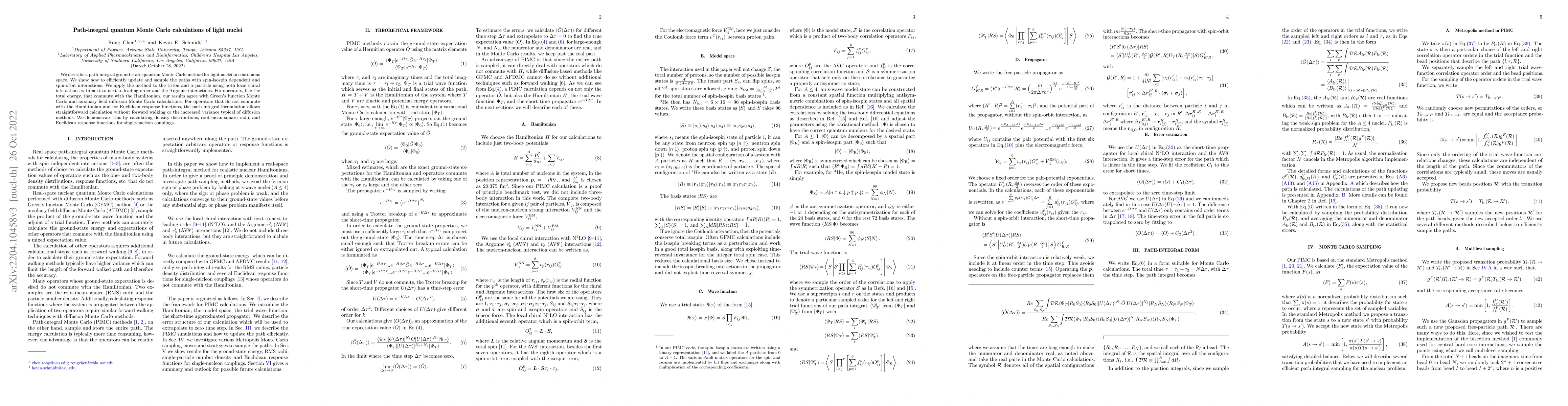 Thumbnail for Path Integral Quantum Monte Carlo Calculations of Light Nuclei
