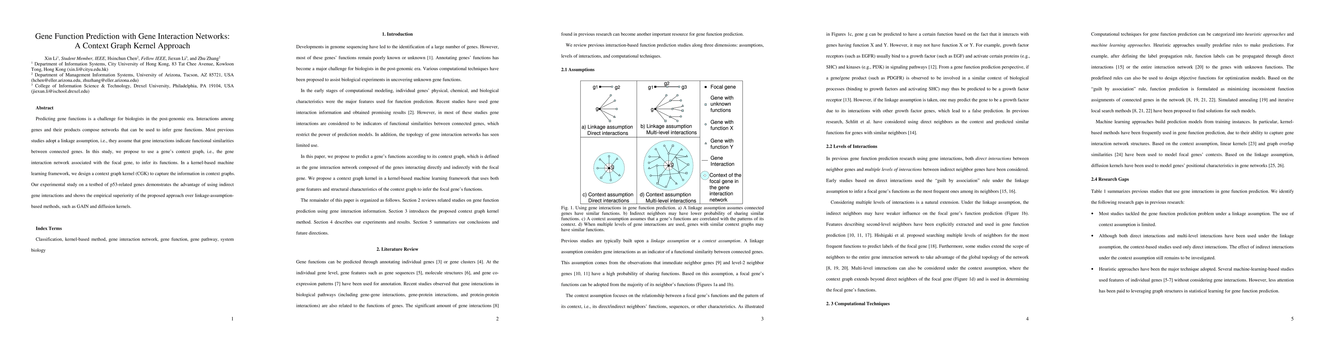 Thumbnail for Gene Function Prediction with Gene Interaction Networks: A Context Graph
  Kernel Approach