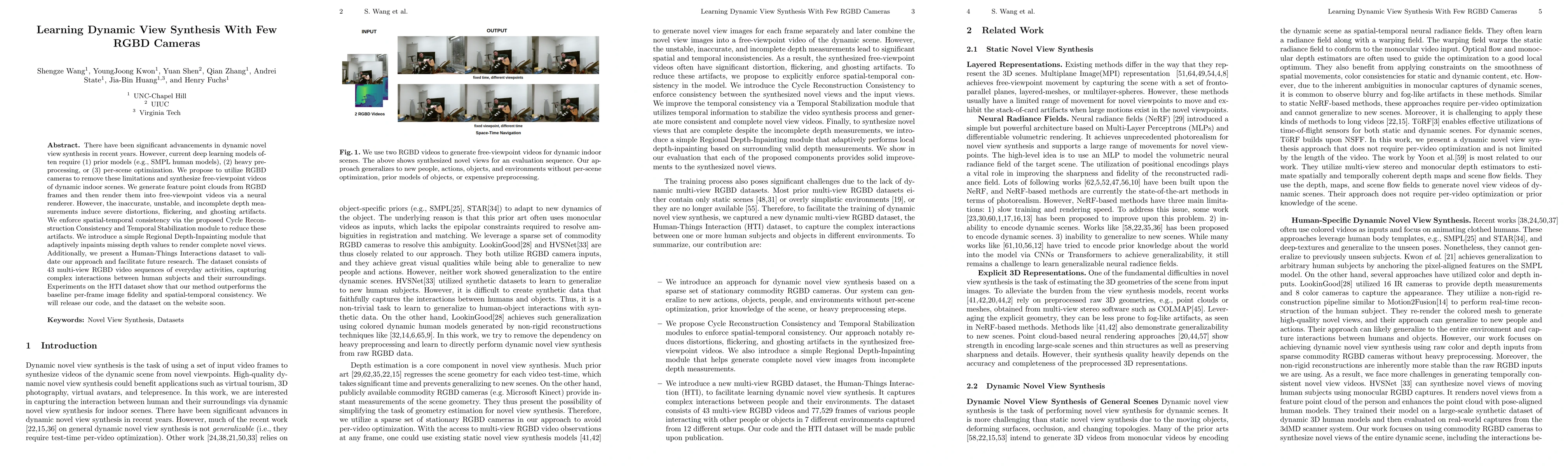 Thumbnail for Learning Dynamic View Synthesis With Few RGBD Cameras