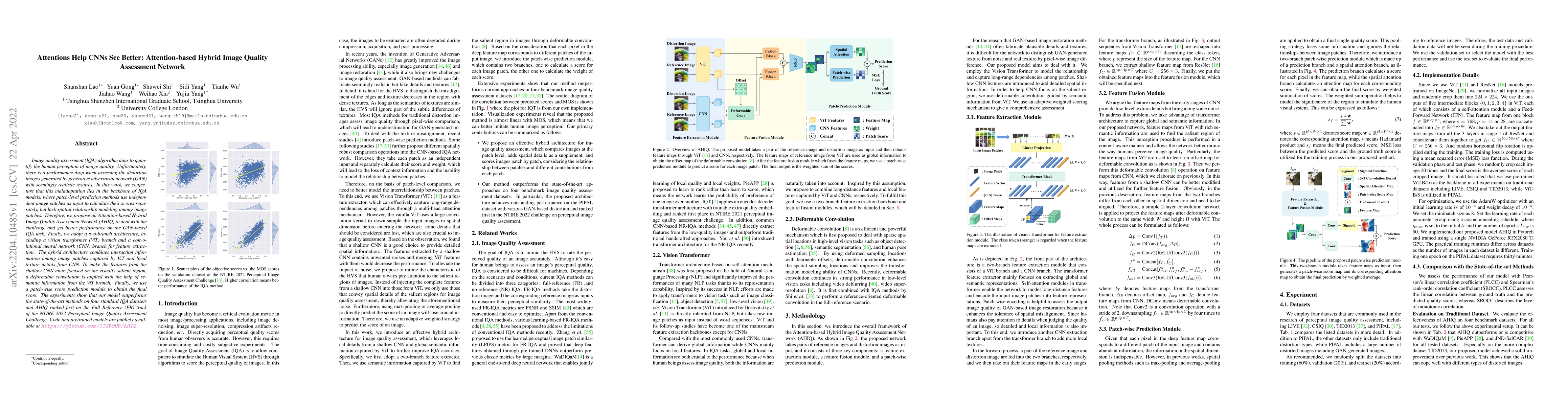Thumbnail for Attentions Help CNNs See Better: Attention-based Hybrid Image Quality
  Assessment Network