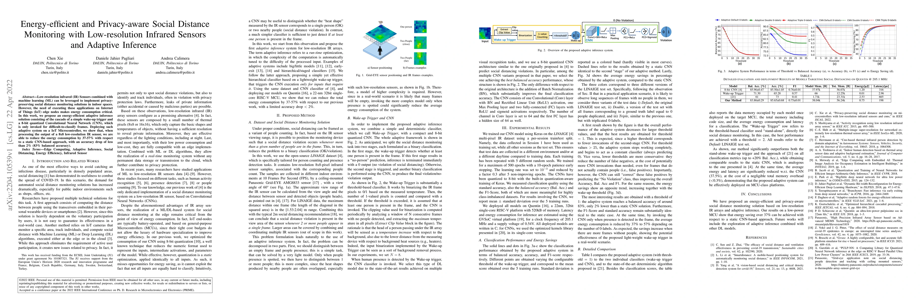 Thumbnail for Energy-efficient and Privacy-aware Social Distance Monitoring with
  Low-resolution Infrared Sensors and Adaptive Inference