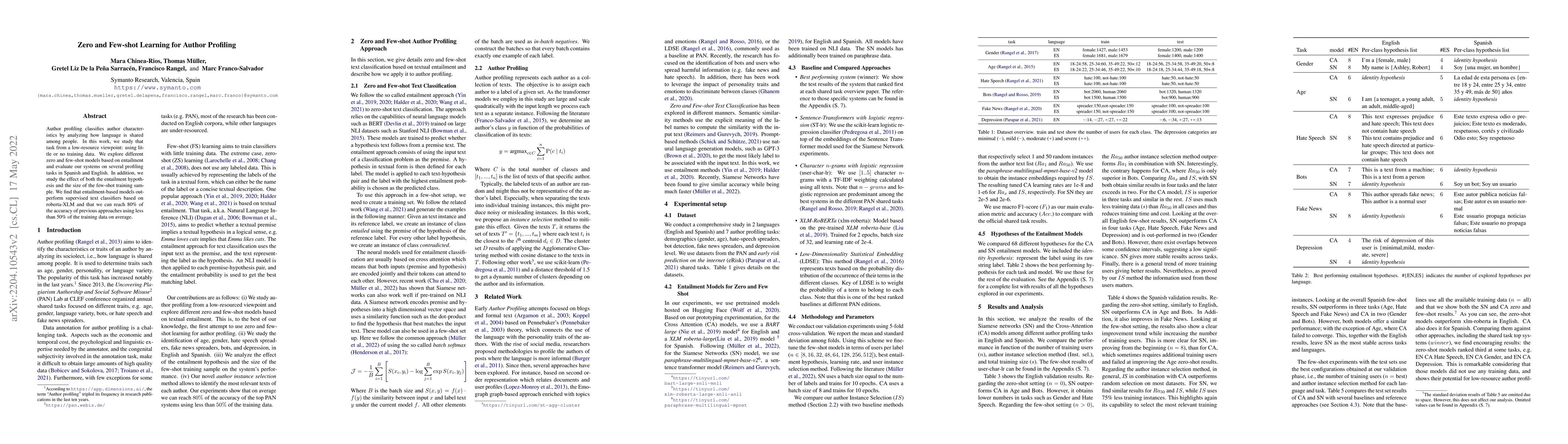 Thumbnail for Zero and Few-shot Learning for Author Profiling