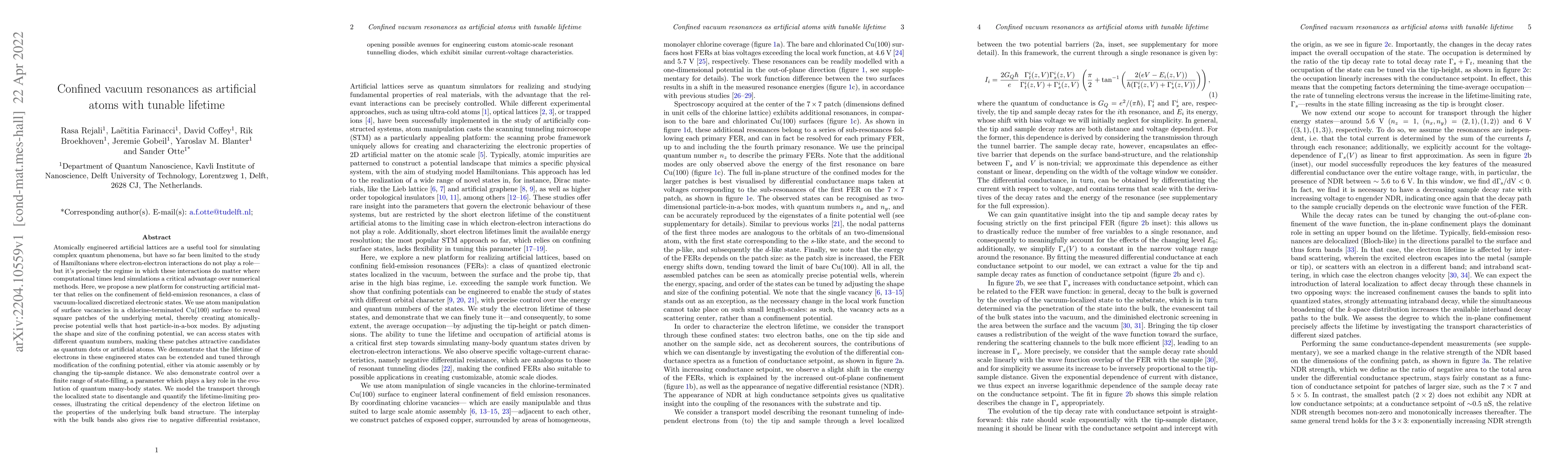 Thumbnail for Confined vacuum resonances as artificial atoms with tunable lifetime