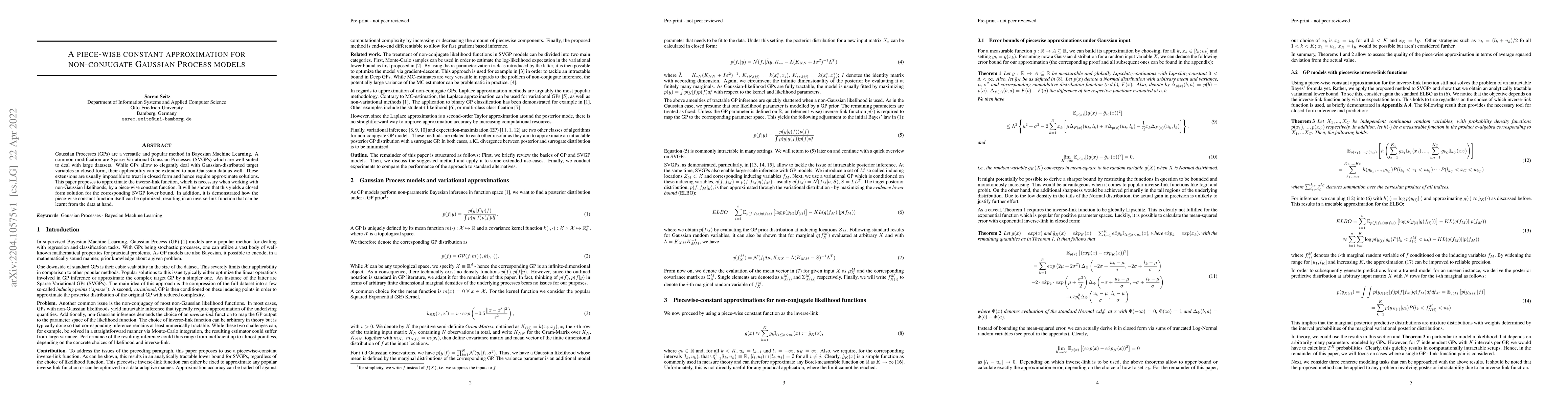 Thumbnail for A piece-wise constant approximation for non-conjugate Gaussian Process
  models