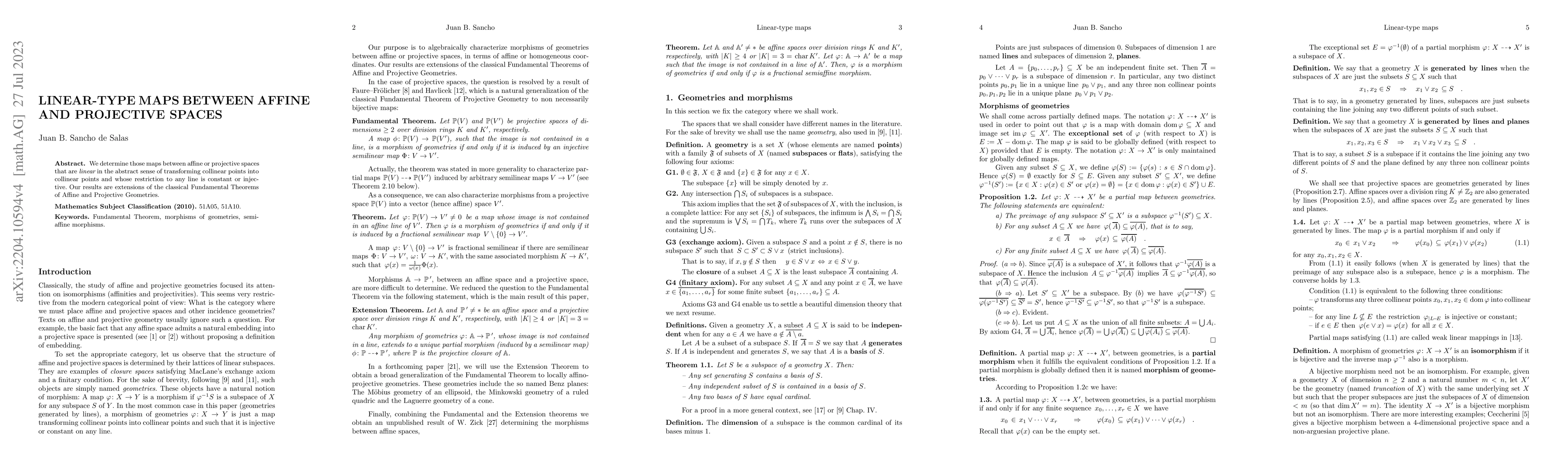 Thumbnail for Linear-type maps between affine and projective spaces