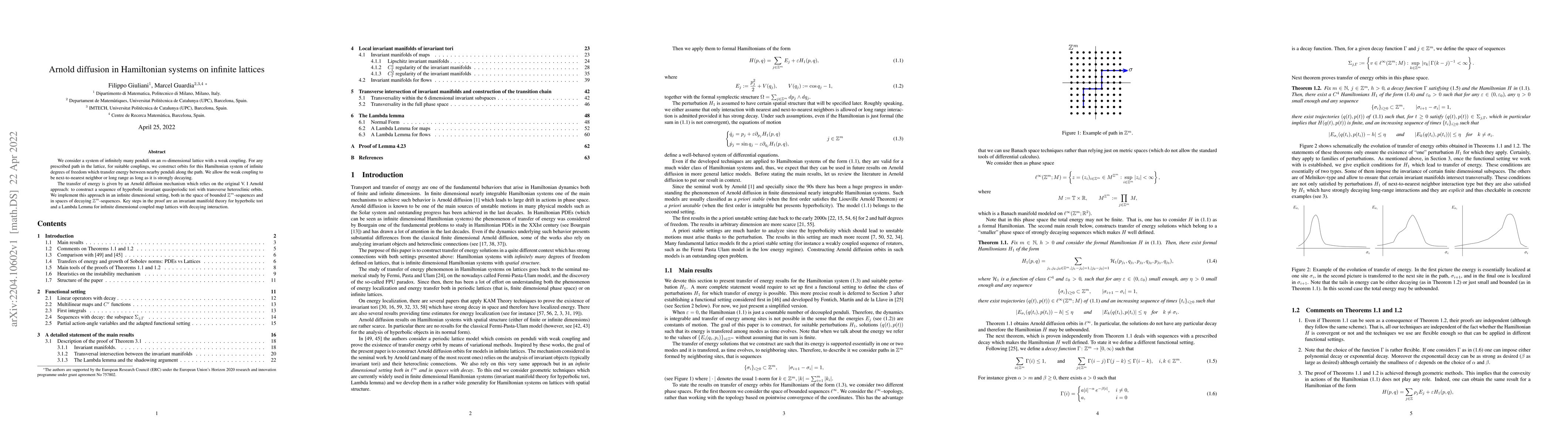Thumbnail for Arnold diffusion in Hamiltonian systems on infinite lattices