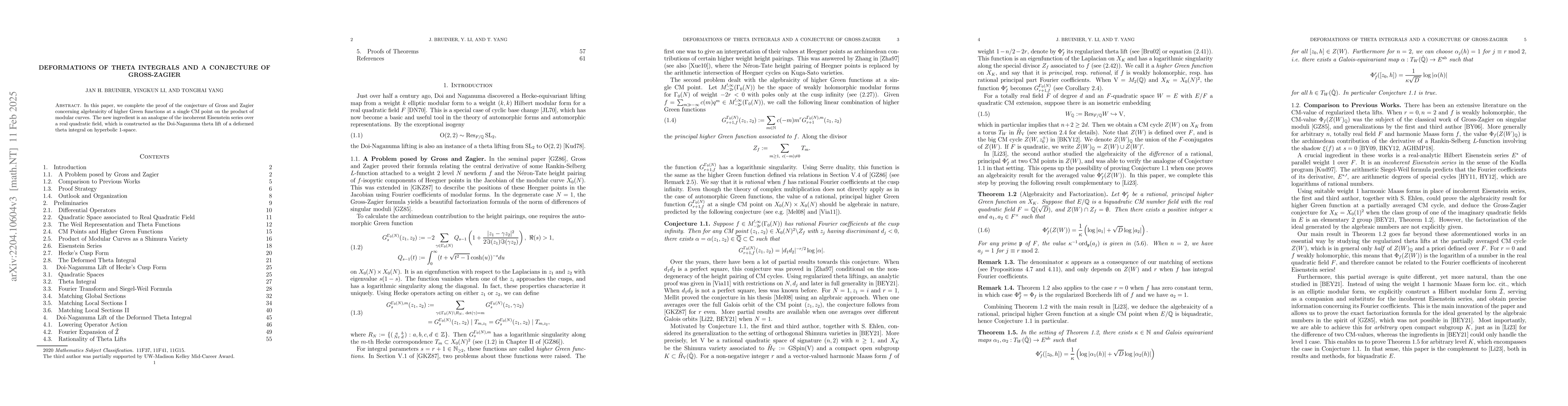 Thumbnail for Deformations of Theta Integrals and A Conjecture of Gross-Zagier