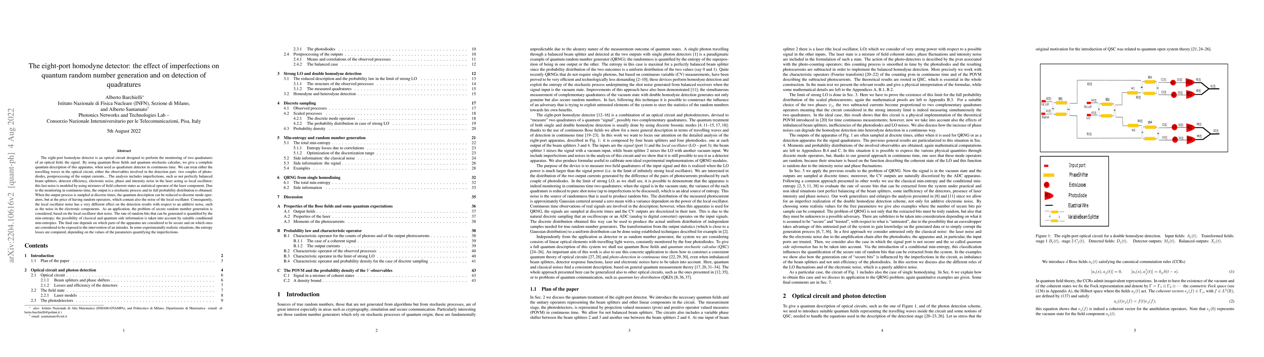 Thumbnail for The eight-port homodyne detector: the effect of imperfections on quantum
  random number generation and on detection of quadratures