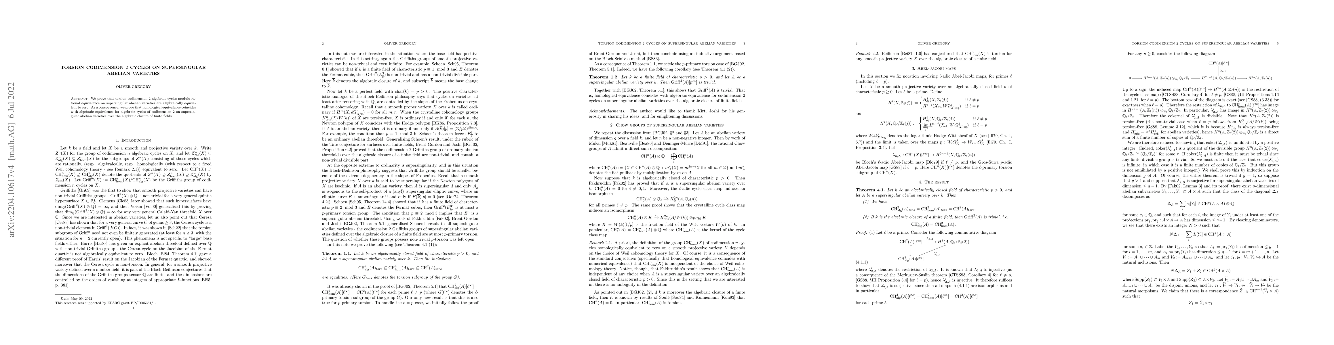 Thumbnail for Torsion codimension 2 cycles on supersingular abelian varieties