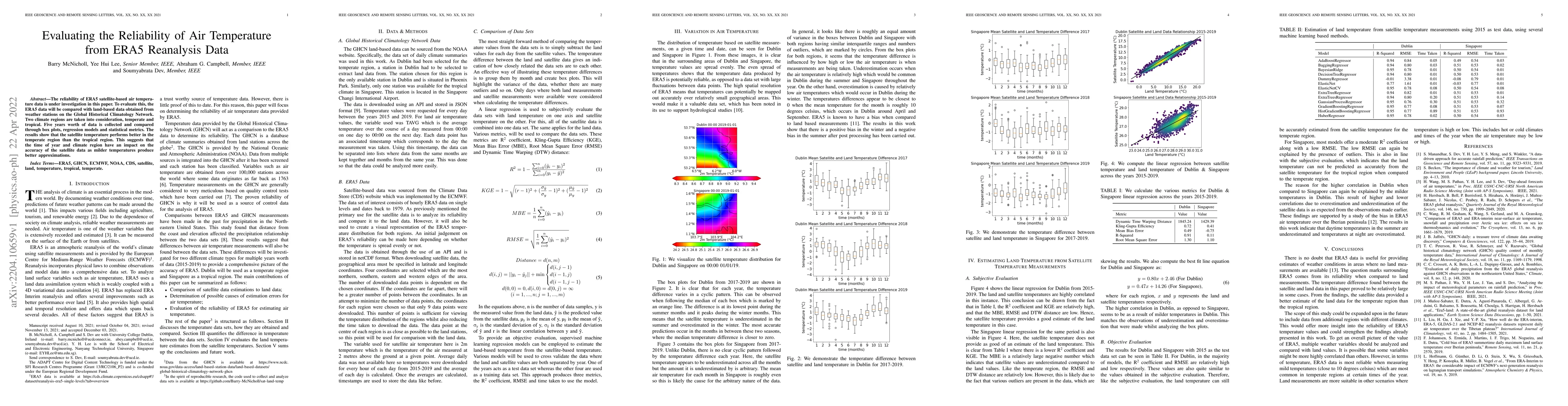 Thumbnail for Evaluating the Reliability of Air Temperature from ERA5 Reanalysis Data
