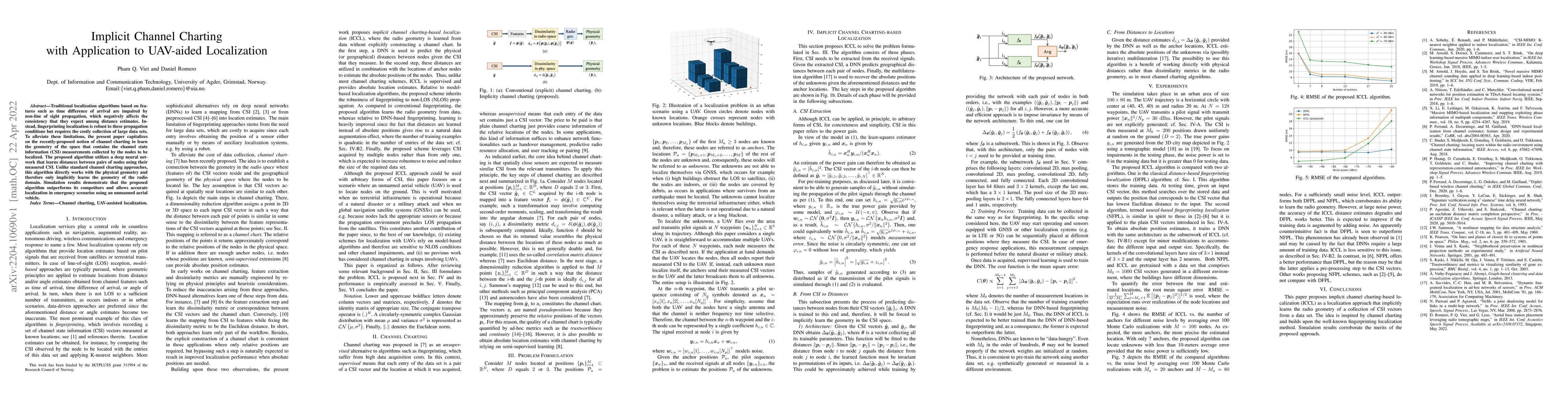 Thumbnail for Implicit Channel Charting with Application to UAV-aided Localization