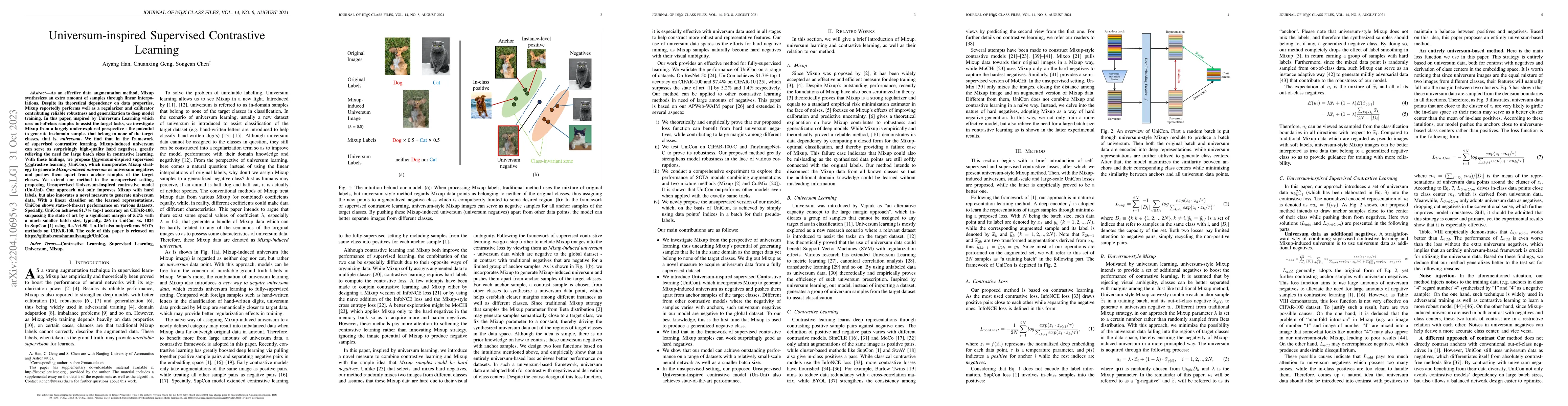 Thumbnail for Universum-inspired Supervised Contrastive Learning