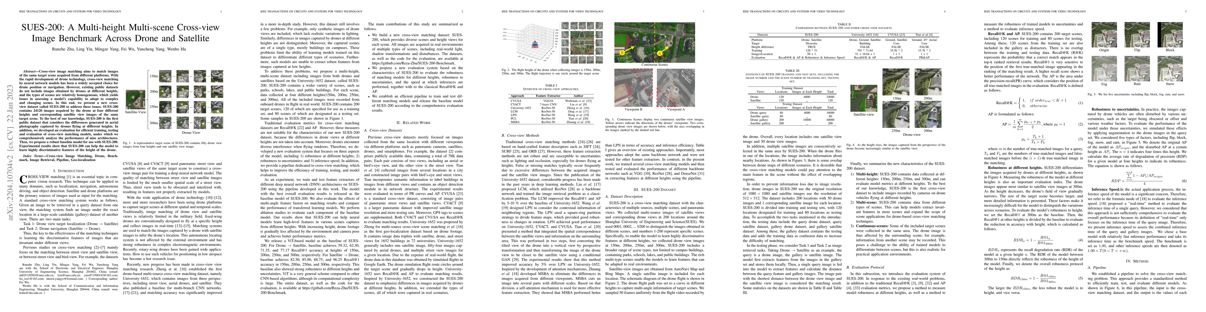 Thumbnail for SUES-200: A Multi-height Multi-scene Cross-view Image Benchmark Across
  Drone and Satellite