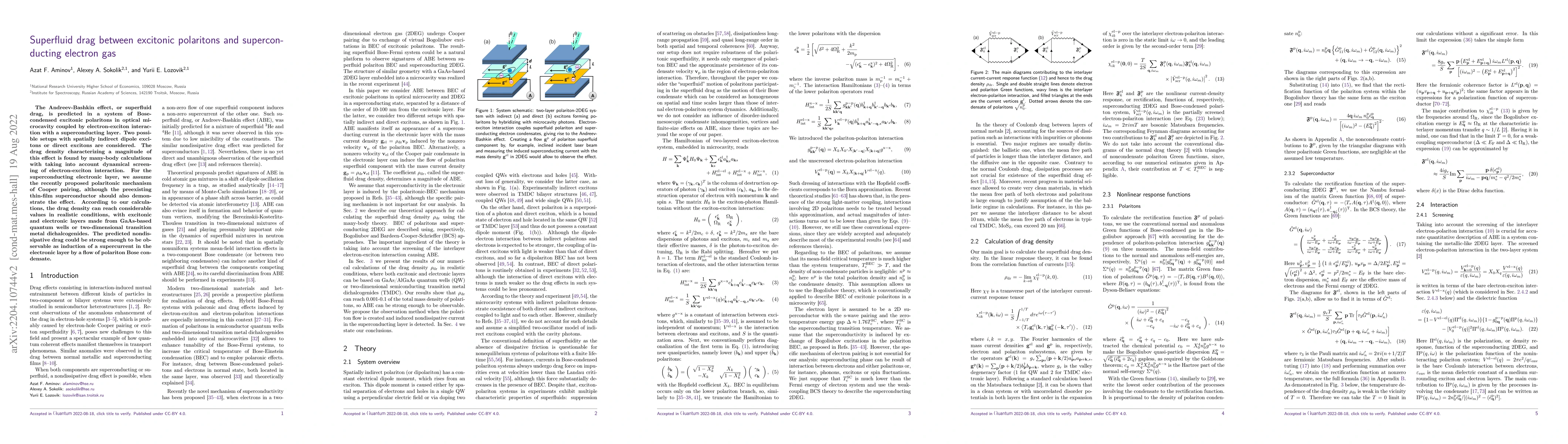 Thumbnail for Superfluid drag between excitonic polaritons and superconducting
  electron gas
