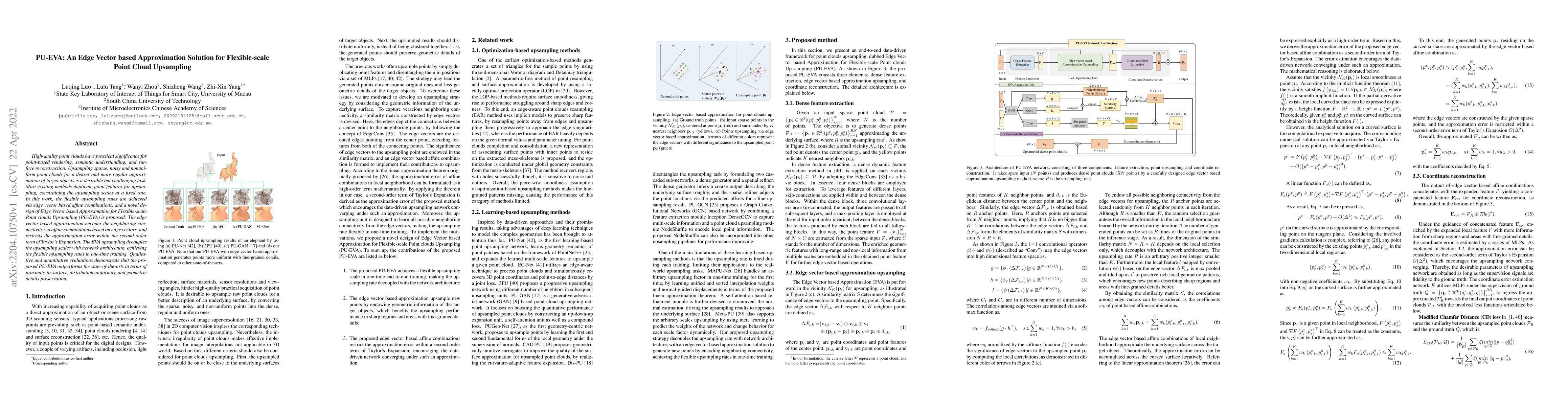Thumbnail for PU-EVA: An Edge Vector based Approximation Solution for Flexible-scale
  Point Cloud Upsampling