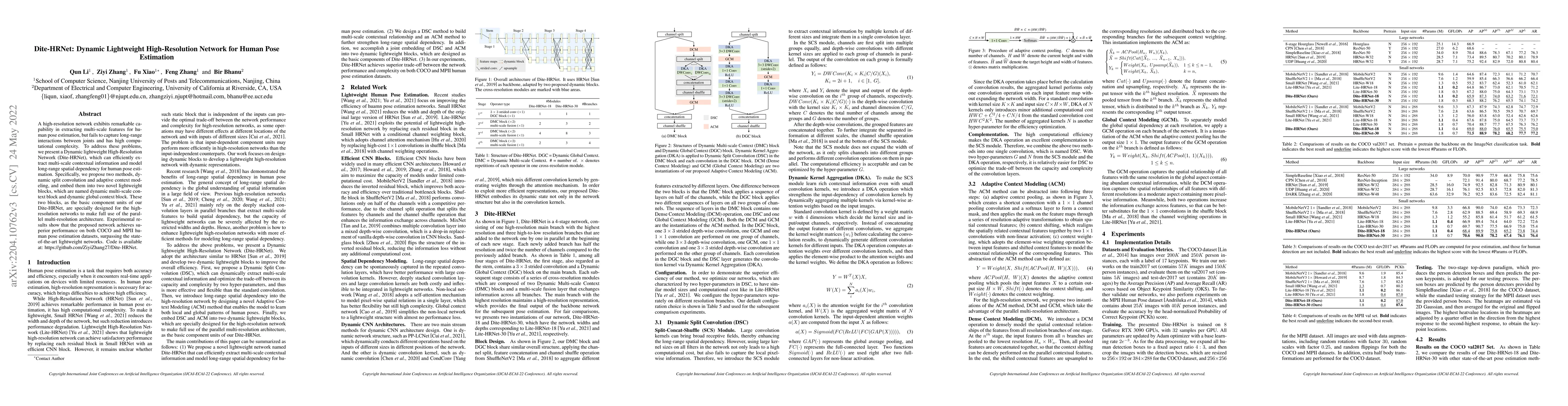 Thumbnail for Dite-HRNet: Dynamic Lightweight High-Resolution Network for Human Pose
  Estimation