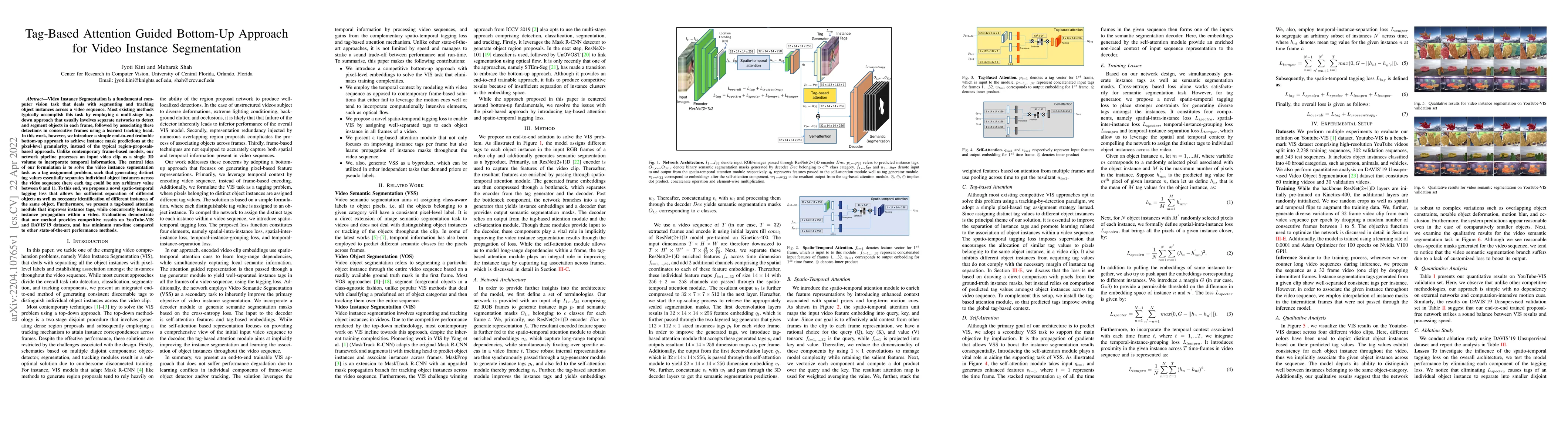Thumbnail for Tag-Based Attention Guided Bottom-Up Approach for Video Instance
  Segmentation