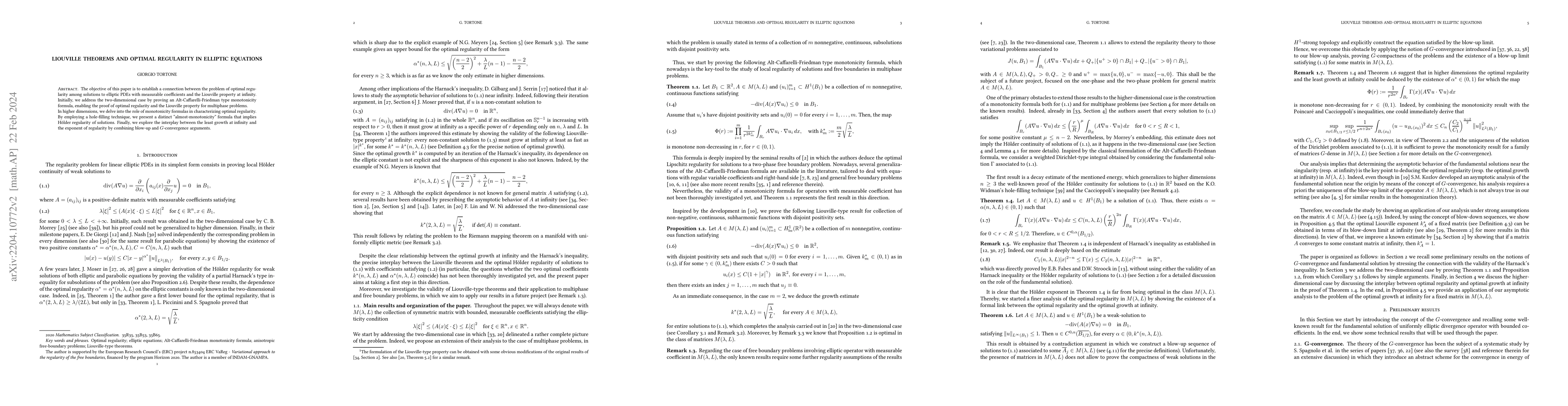 Thumbnail for Liouville theorems and optimal regularity in elliptic equations
