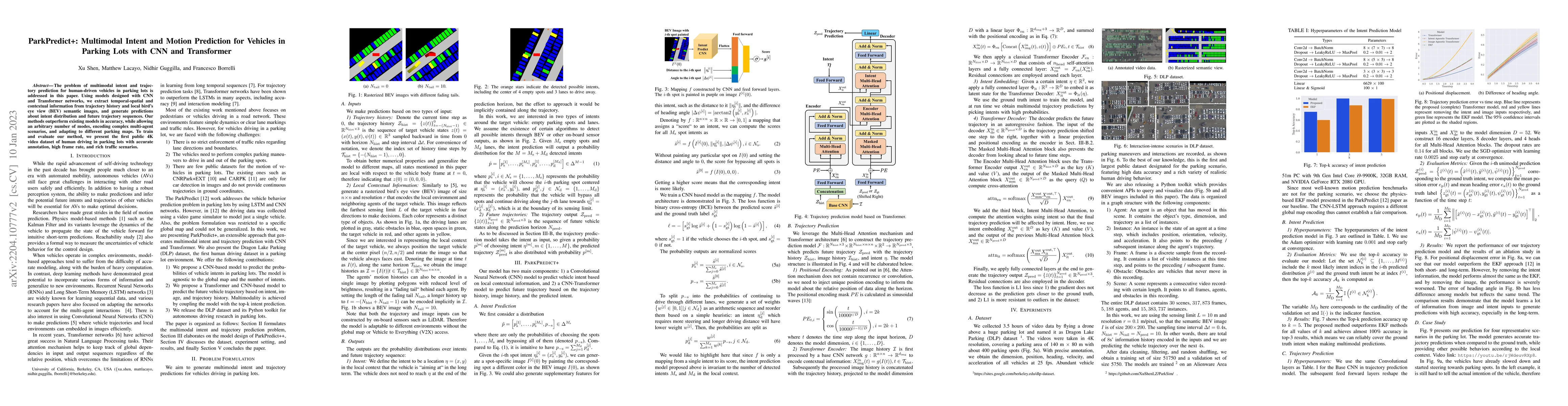 Thumbnail for ParkPredict+: Multimodal Intent and Motion Prediction for Vehicles in
  Parking Lots with CNN and Transformer
