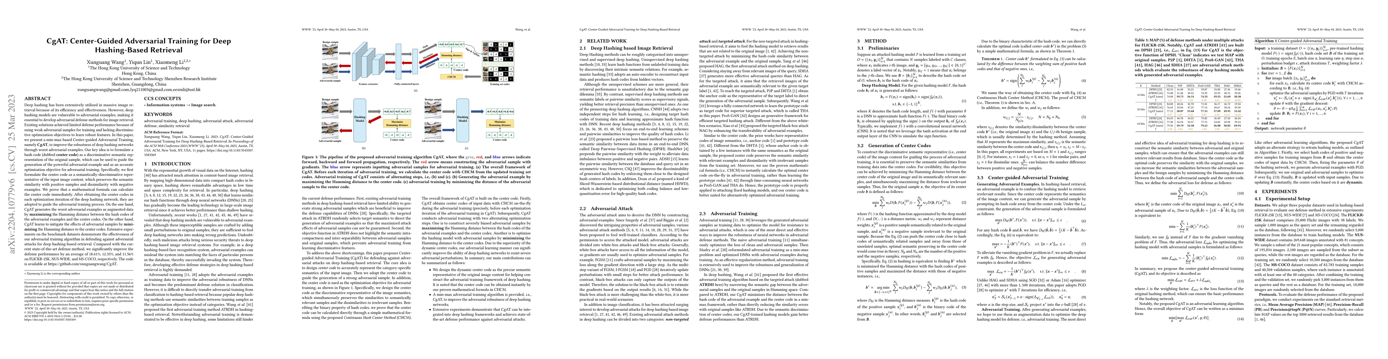 Thumbnail for CgAT: Center-Guided Adversarial Training for Deep Hashing-Based
  Retrieval