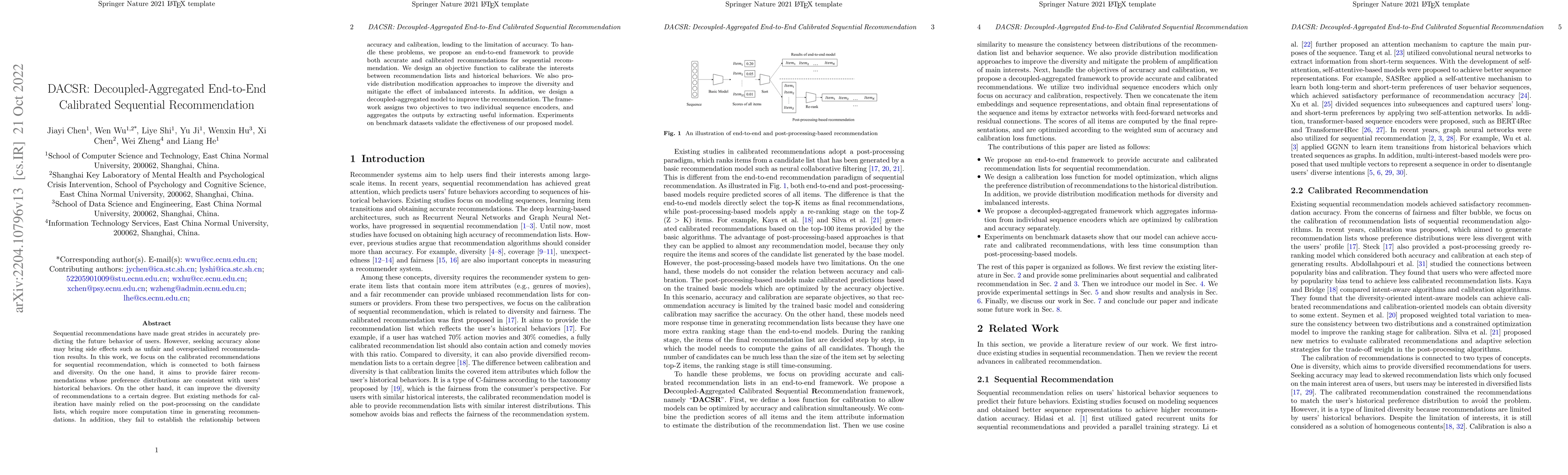 Thumbnail for DACSR: Decoupled-Aggregated End-to-End Calibrated Sequential
  Recommendation